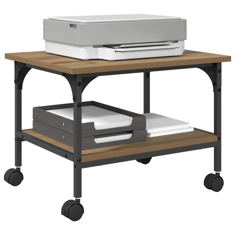 vidaXL Printera statīvs Artisānā ozols 50 x 40 x 38 cm