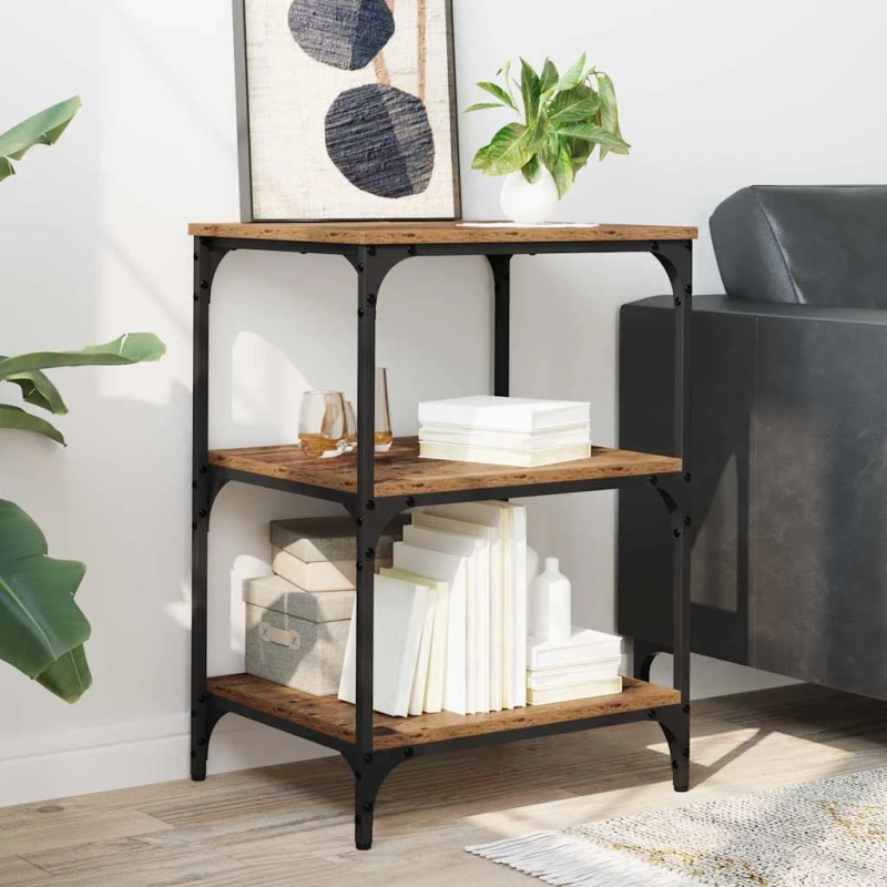 vidaXL Printera statīvs Vecs koks 50 x 41 x 75 cm Inženierijas koks