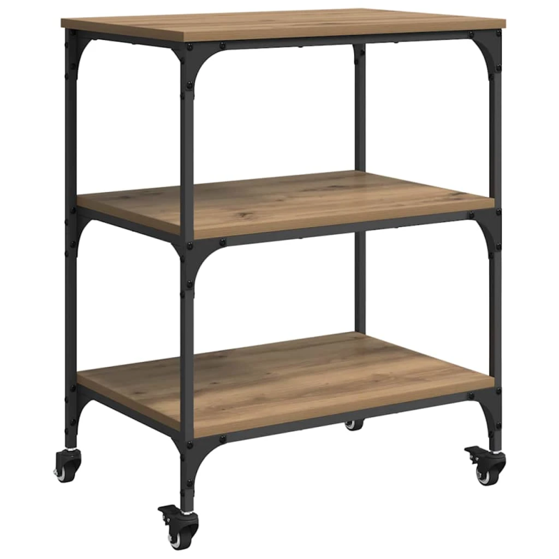 vidaXL Virtuves ratiņš Artisānā ozols 60 x 41 x 76 cm