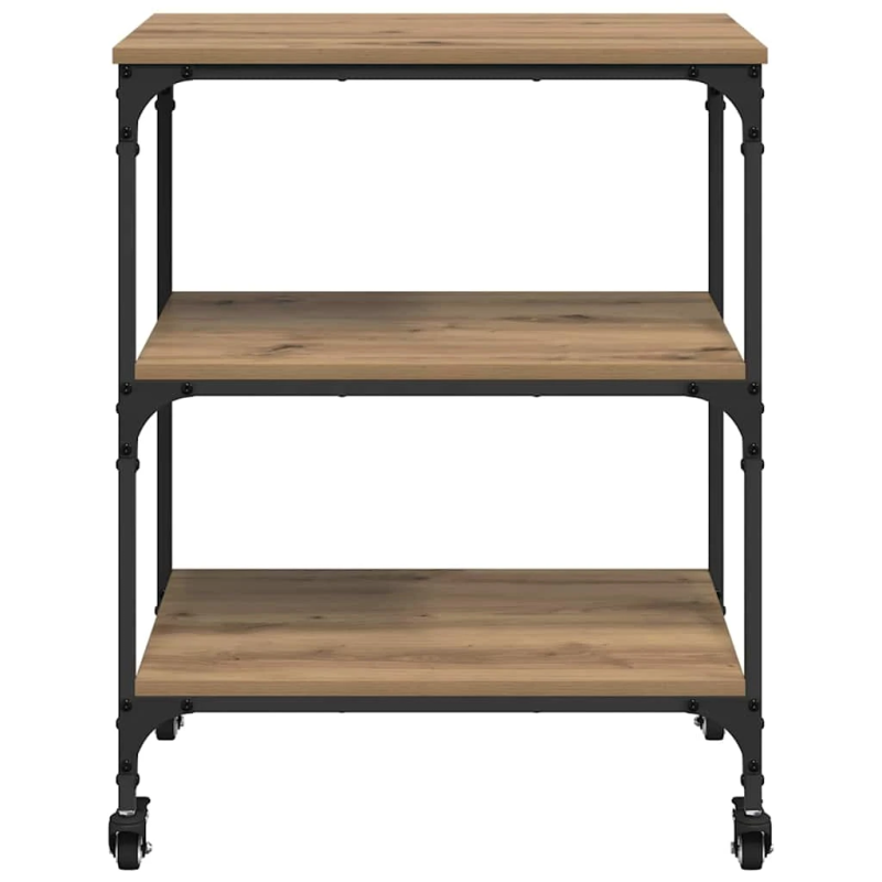 vidaXL Virtuves ratiņš Artisānā ozols 60 x 41 x 76 cm