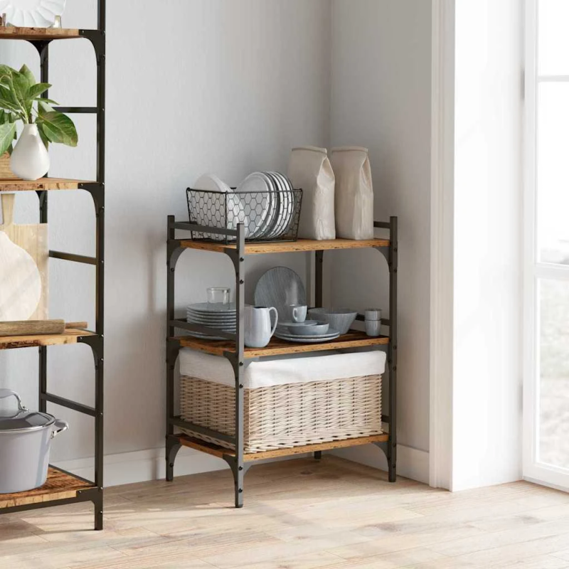 vidaXL Virtuves ratiņš Vecs koks 50 x 35 x 75.5 cm Inženierijas koks