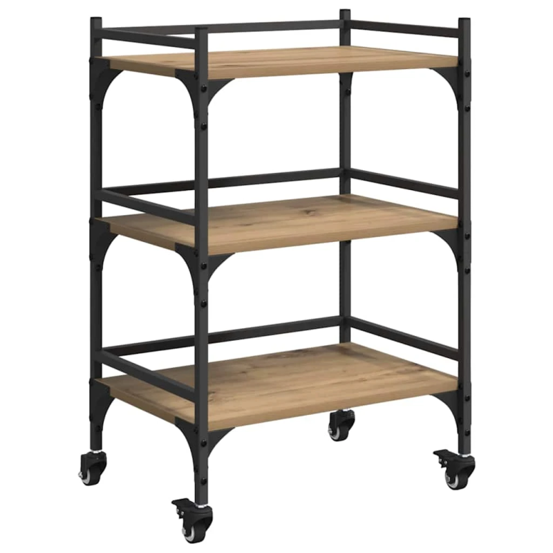 vidaXL Virtuves ratiņš Artisānā ozols 50 x 35 x 75.5 cm