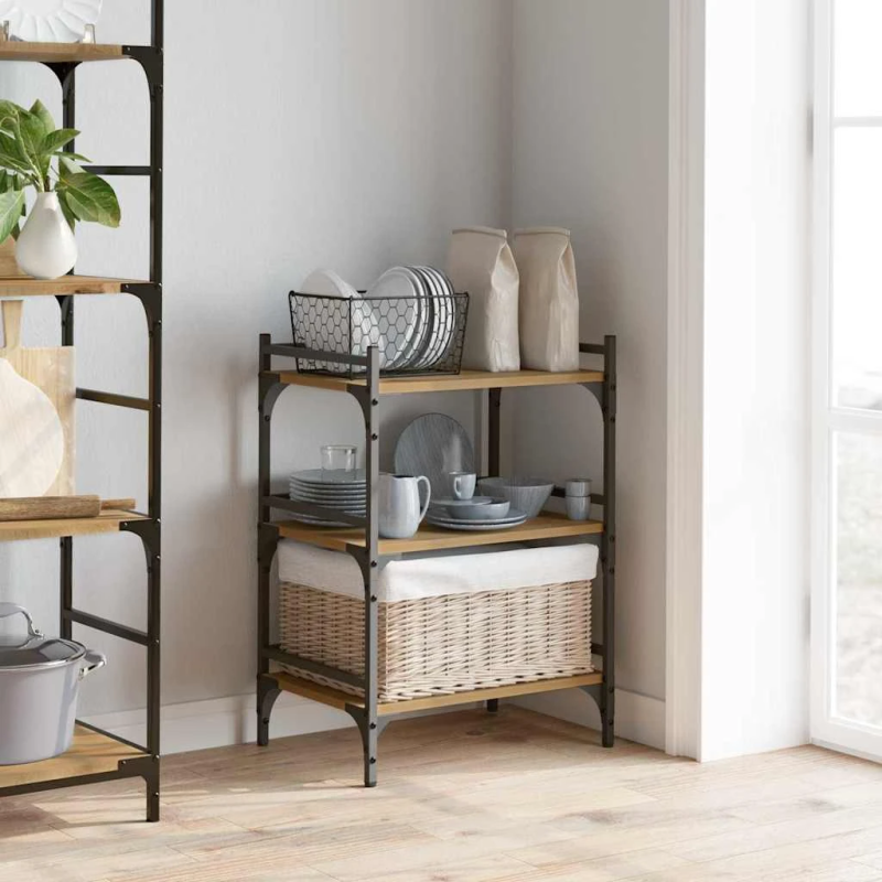 vidaXL Virtuves ratiņš Artisānā ozols 50 x 35 x 75.5 cm