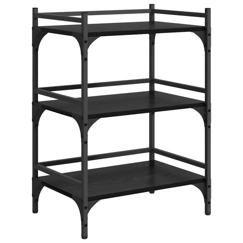 vidaXL Virtuves ratiņš Melns ozolkoks 50 x 35 x 75.5 cm