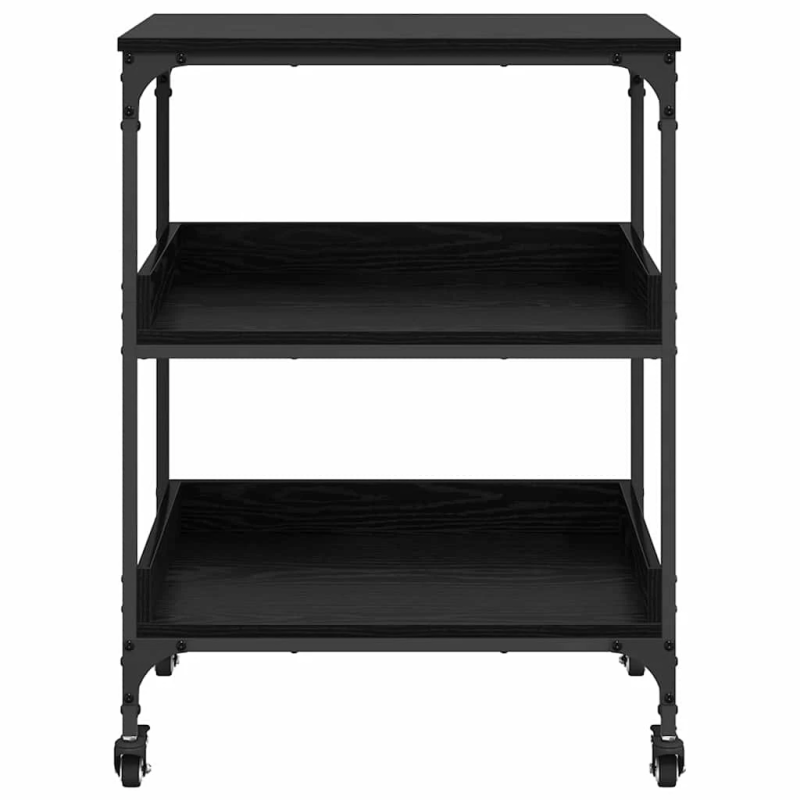 vidaXL Virtuves ratiņš Melns ozolkoks 60 x 41 x 80.5 cm