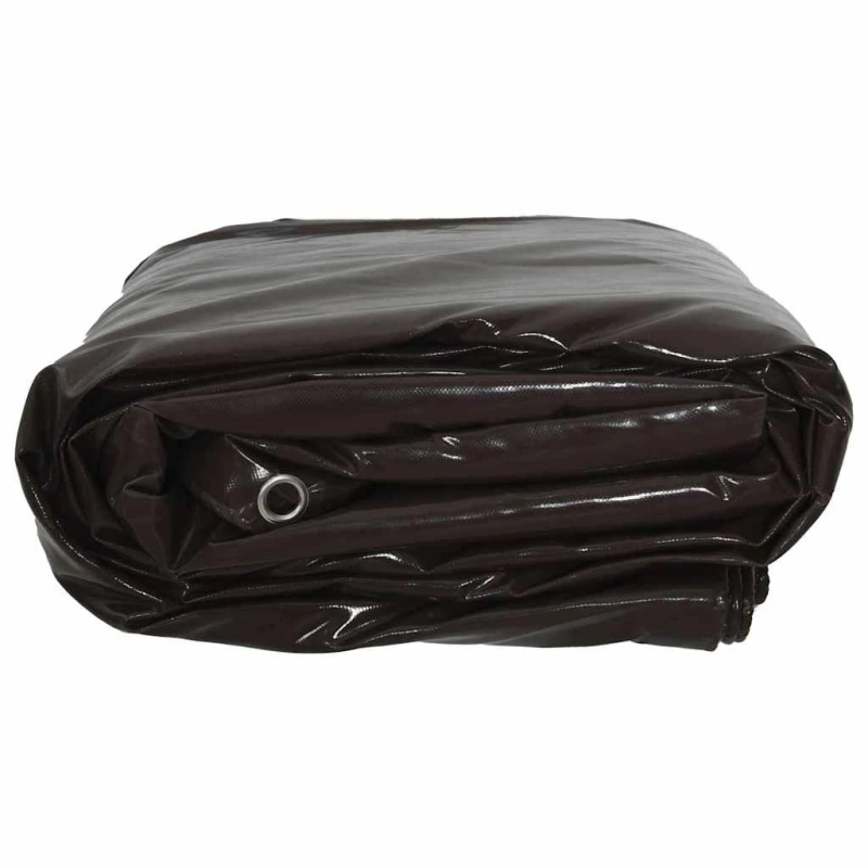 vidaXL Tarps 650g - m² Brūna 4 x 4 m Audekls ar PVC pārklājumu
