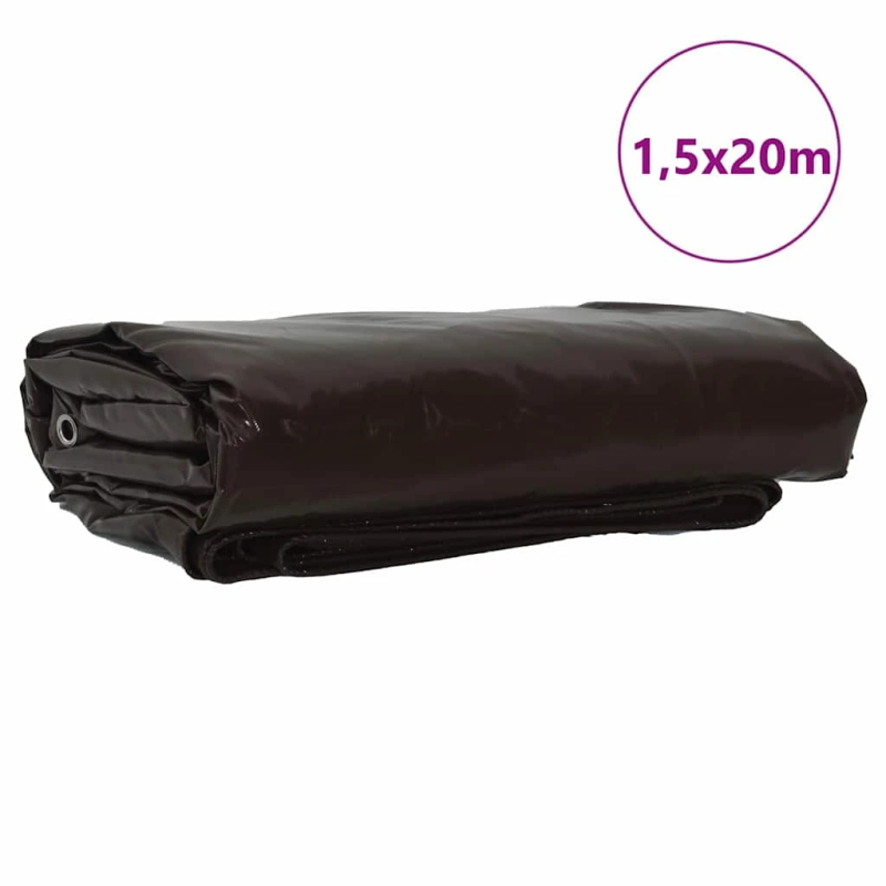 vidaXL Tarps 650g - m² Brūna 1,5 x 20 m Audekls ar PVC pārklājumu