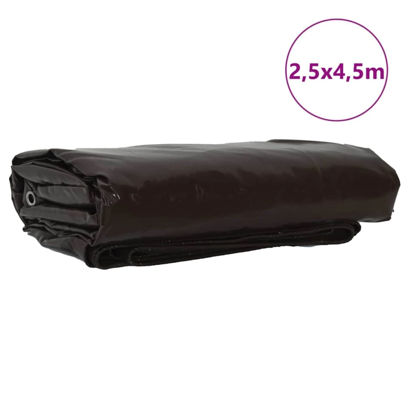 vidaXL Tarps 650g - m² Brūna 2,5 x 4,5 m Audekls ar PVC pārklājumu