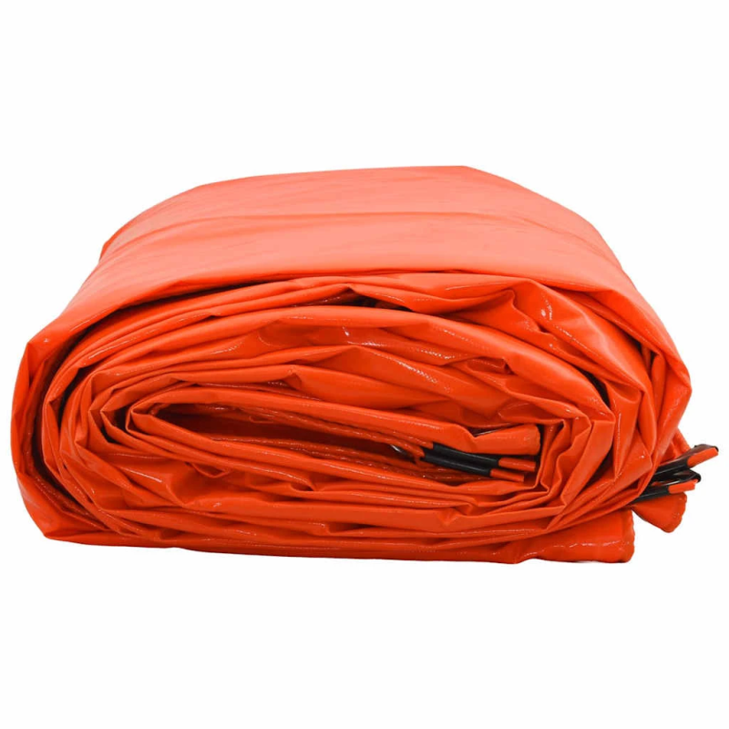 vidaXL Tarps 650g - m² Oranža 6 x 8 m Audekls ar PVC pārklājumu