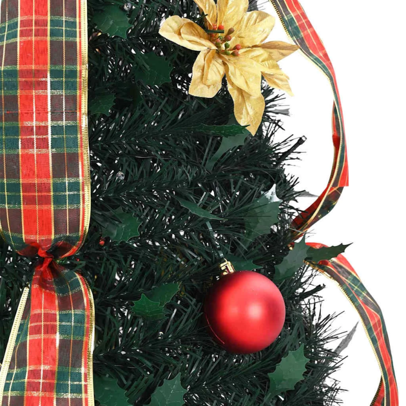 vidaXL Mākslīgā Ziemassvētku eglīte su 50 LED Zaļa 125 cm PVC