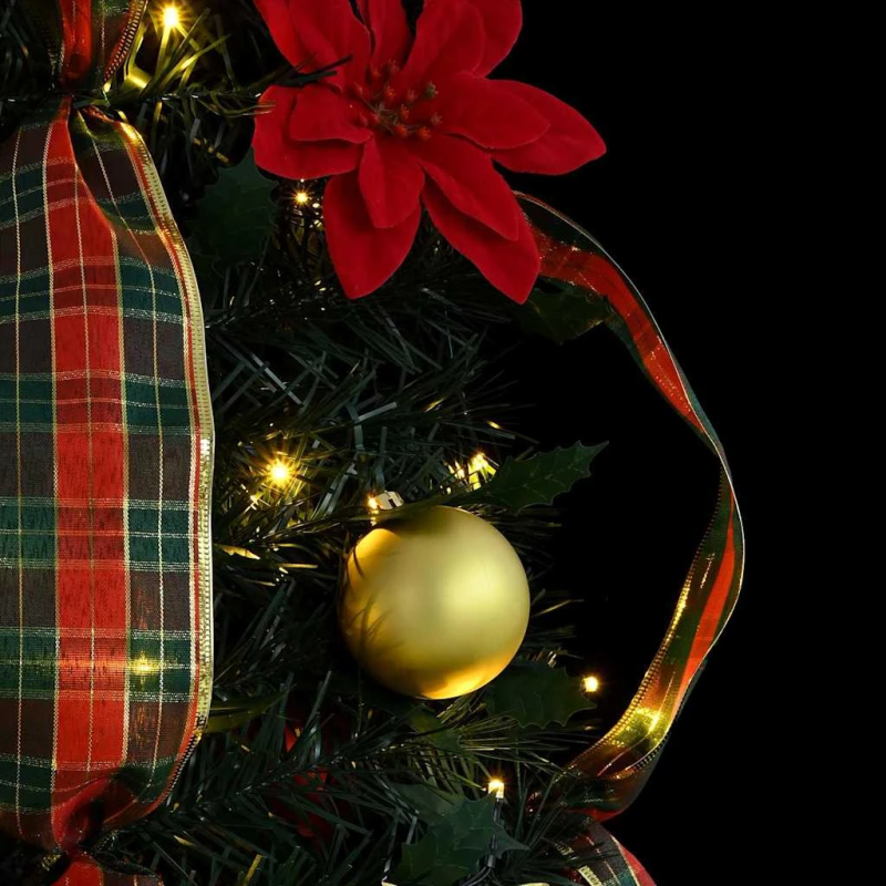 vidaXL Mākslīgā Ziemassvētku eglīte su 200 LED Zaļa 215 cm PVC