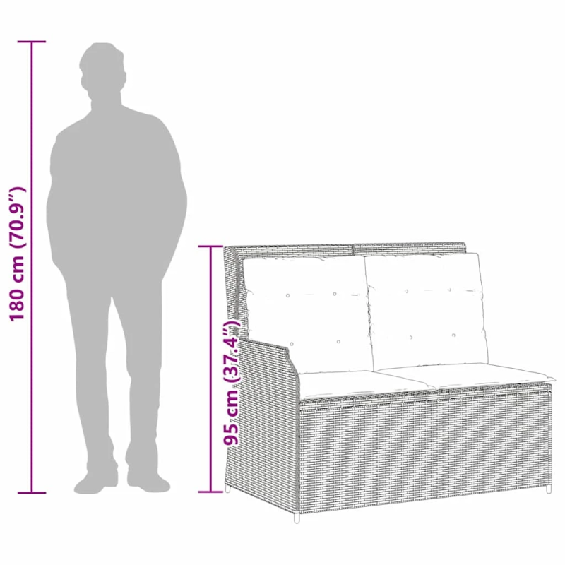 vidaXL Dārza sols Melna poliratāns