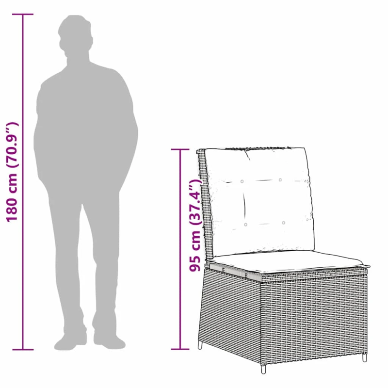 vidaXL Dārza dīvāns ar spilvenu Bēšs un pelēks poliratāns