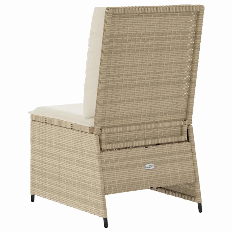 vidaXL Dārza dīvāns ar spilvenu Melns un krēmkrāsas balts poliratāns