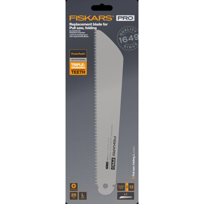 Fiskars Pro PowerTooth zāģa asmens 25 cm ,13 TPI,, rezerves