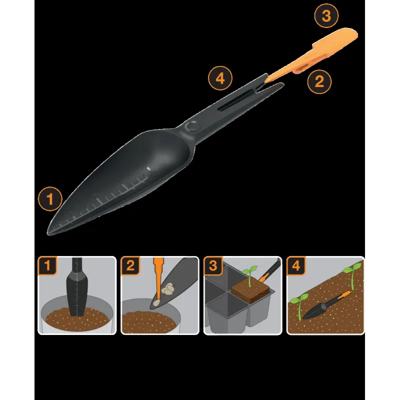 Посадочный инструмент Fiskars 1057641, 330 мм, пластик, черный цв.-oранжевый цв.
