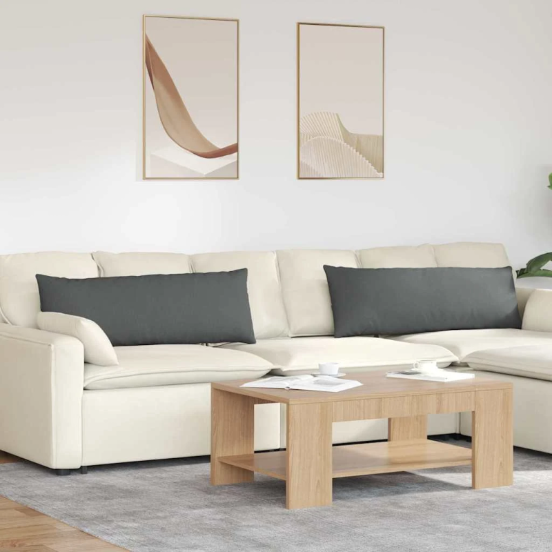 vidaXL Dīvāna spilveni 2 pcs Tumši pelēks 120 x 40 cm audums