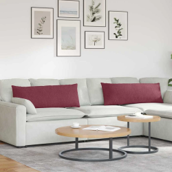 vidaXL Dīvāna spilveni 2 pcs Vīna sarkans 120 x 40 cm audums
