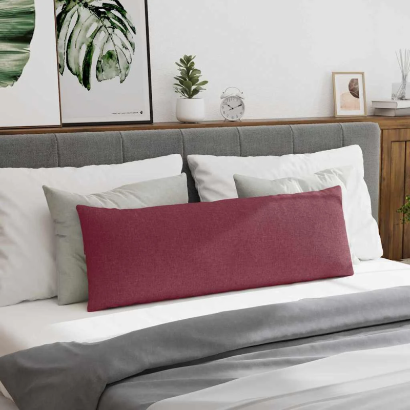 vidaXL Dīvāna spilveni 2 pcs Vīna sarkans 120 x 40 cm audums