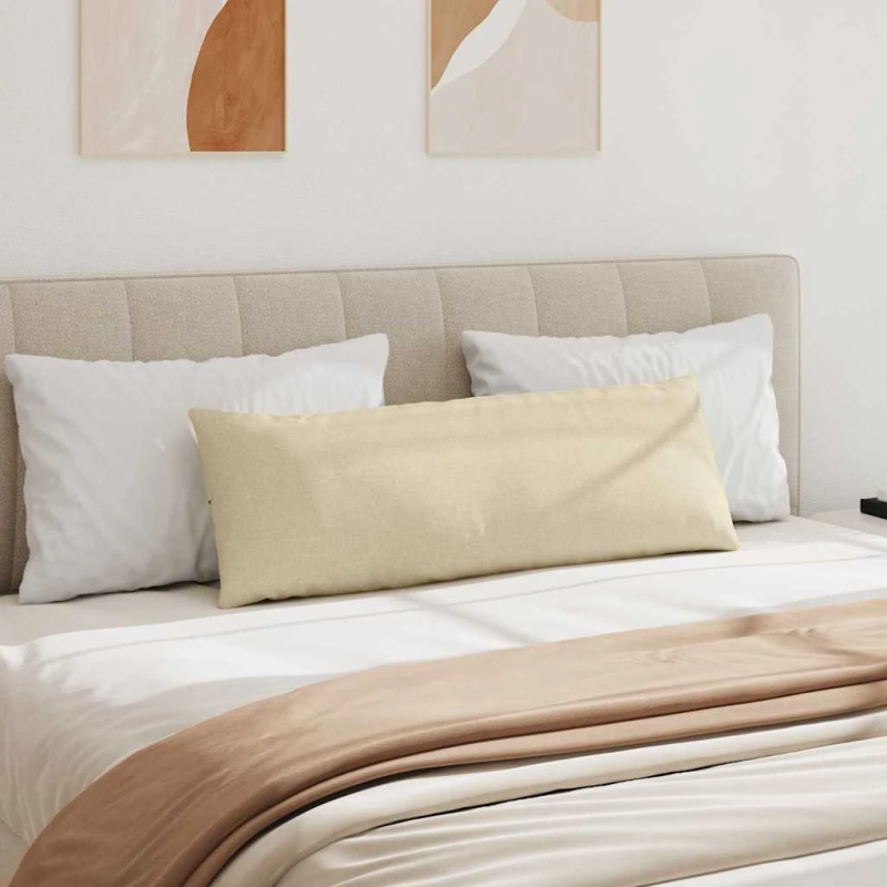 vidaXL Dīvāna spilveni 2 pcs Krēmkrāsa 120 x 40 cm audums