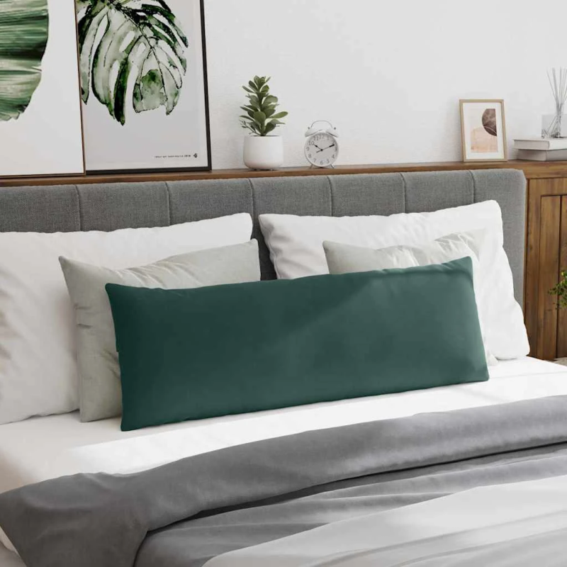 vidaXL Dīvāna spilveni 2 pcs Tumši zaļš 120 x 40 cm Korduroja audums