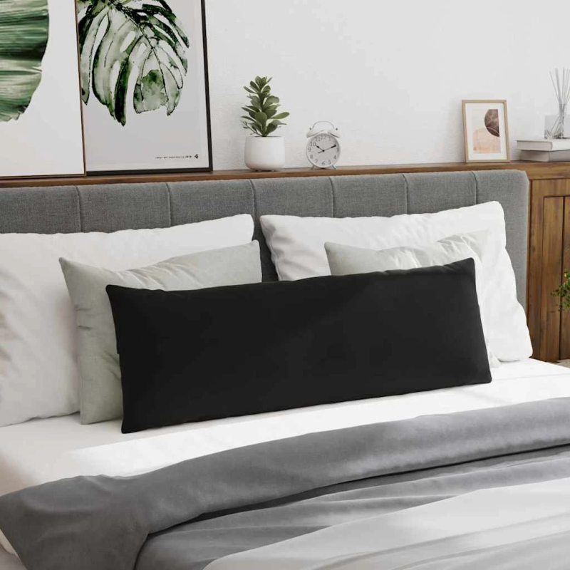 vidaXL Dīvāna spilveni 2 pcs Melna 120 x 40 cm Korduroja audums