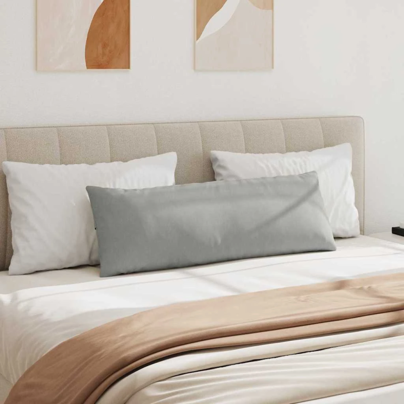 vidaXL Dīvāna spilveni 2 pcs Gaiši pelēks 120 x 40 cm audums