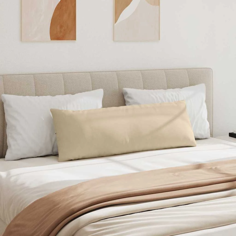 vidaXL Dīvāna spilveni 2 pcs Krēmkrāsa 120 x 40 cm audums