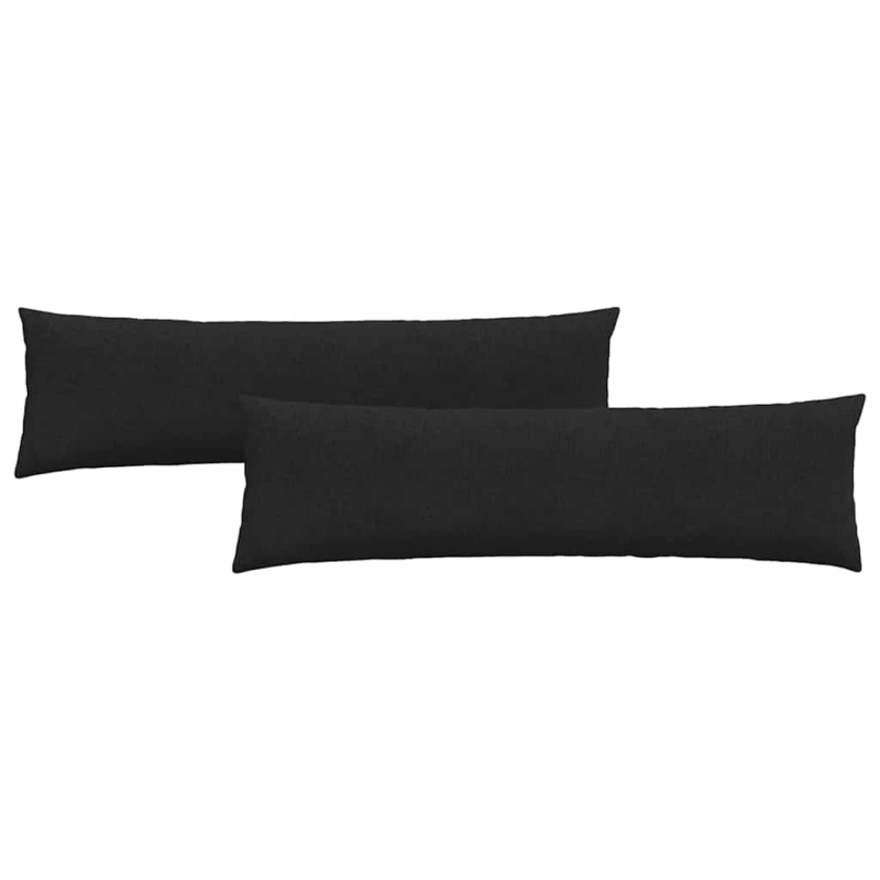 vidaXL Dīvāna spilveni 2 pcs Melna 145 x 40 cm audums