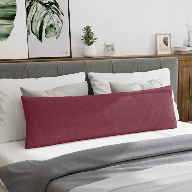 vidaXL Dīvāna spilveni 2 pcs Vīna sarkans 145 x 40 cm audums