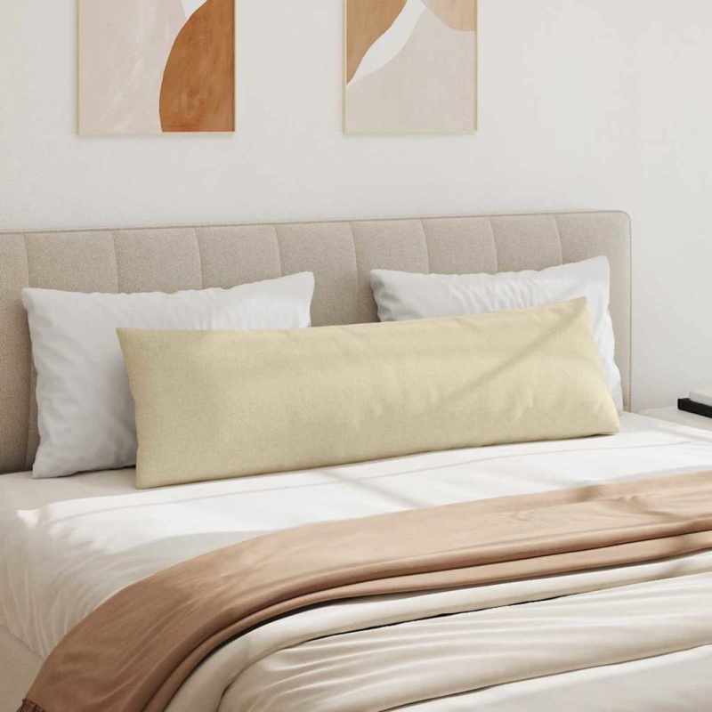 vidaXL Dīvāna spilveni 2 pcs Krēmkrāsa 145 x 40 cm audums