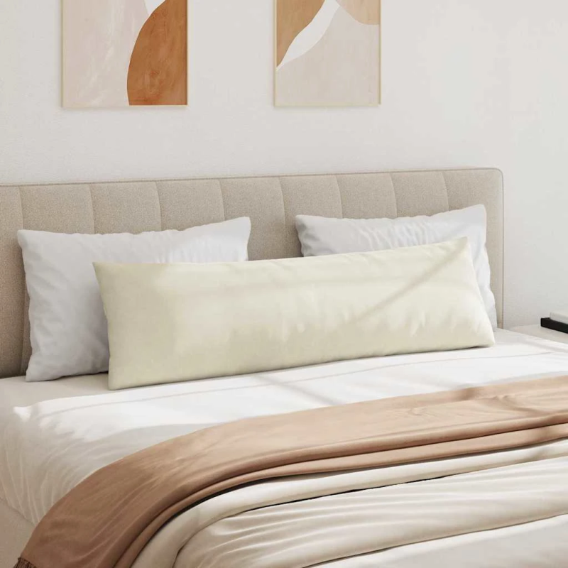 vidaXL Dīvāna spilveni 2 pcs Krēmkrāsa 145 x 40 cm Korduroja audums