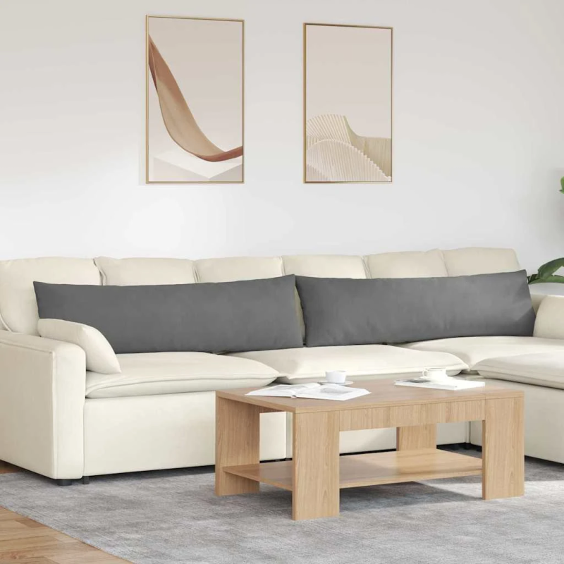 vidaXL Dīvāna spilveni 2 pcs Tumši pelēks 145 x 40 cm audums