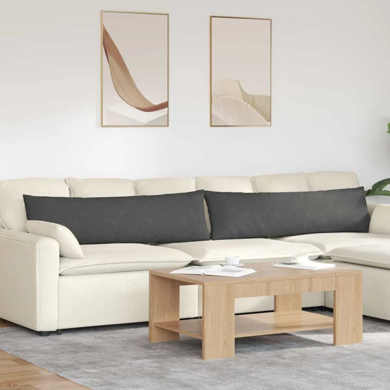 vidaXL Dīvāna spilveni 2 pcs Tumši pelēks 145 x 40 cm Korduroja audums