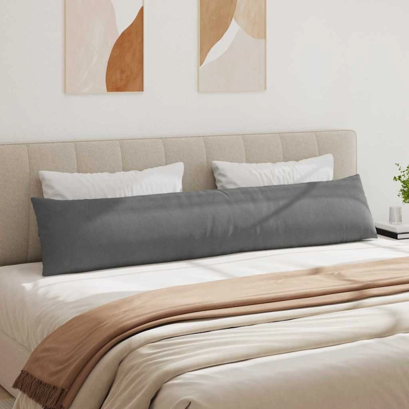 vidaXL Dīvāna spilveni 2 pcs Tumši pelēks 200 x 40 cm audums