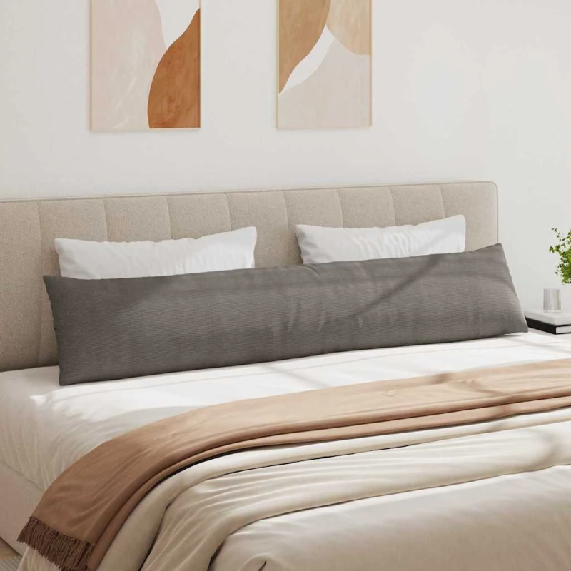 vidaXL Dīvāna spilveni 2 pcs Gaiši pelēks 200 x 40 cm Korduroja audums