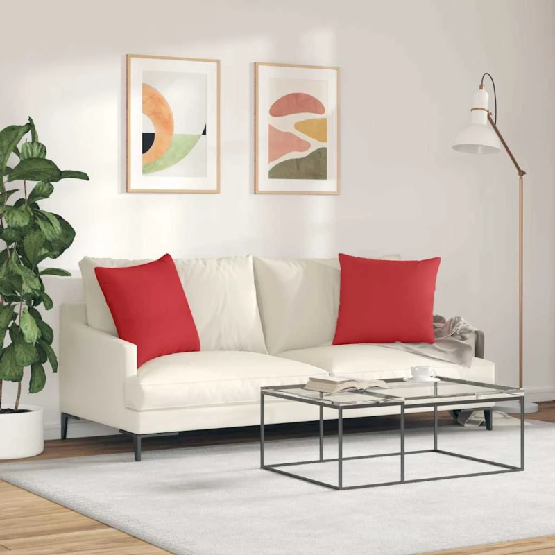 vidaXL Dīvāna spilveni 2 pcs Sarkana 50 x 50 cm audums