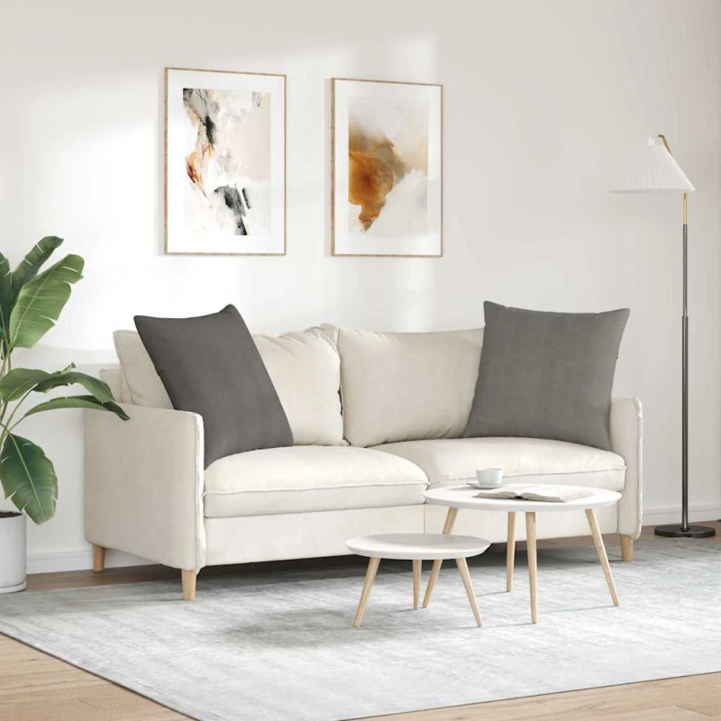 vidaXL Dīvāna spilveni 2 pcs Gaiši pelēks 80 x 80 cm Korduroja audums