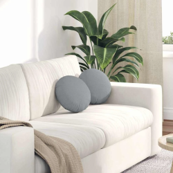 vidaXL Sēdvietas spilventiņi 2 pcs Gaiši pelēks DIA30 x 13 cm audums