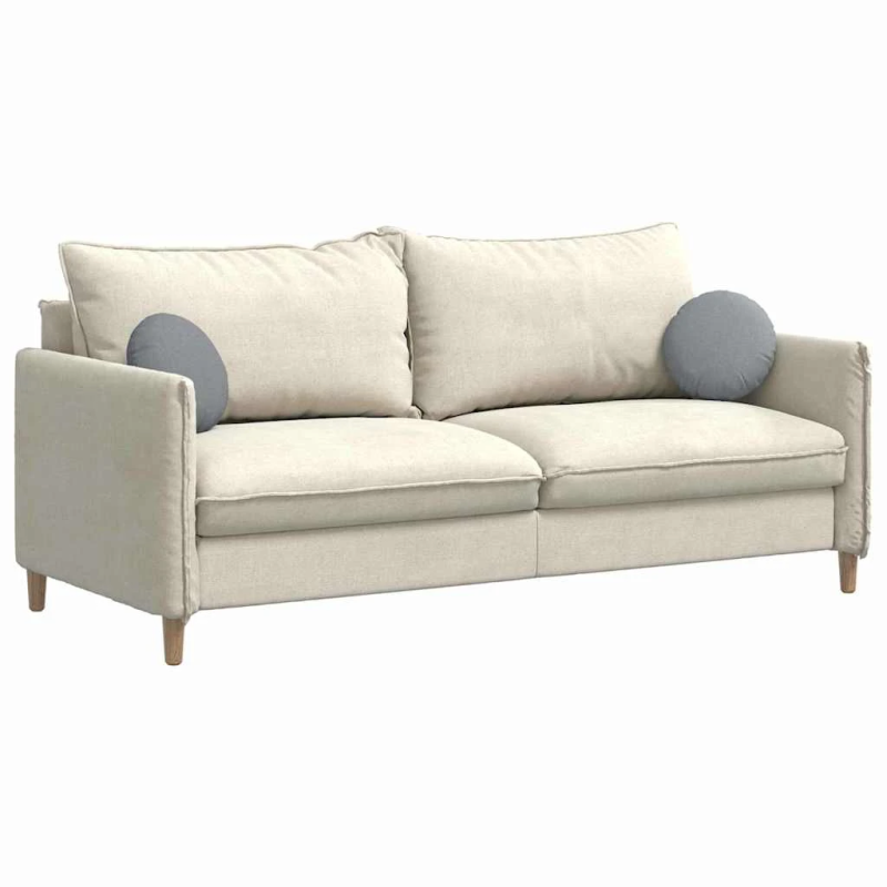 vidaXL Sēdvietas spilventiņi 2 pcs Gaiši pelēks DIA30 x 13 cm audums