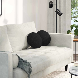 vidaXL Sēdvietas spilventiņi 2 pcs Melna DIA30 x 13 cm audums