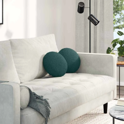 vidaXL Sēdvietas spilventiņi 2 pcs Tumši zaļš DIA30 x 13 cm audums