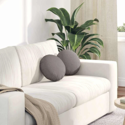 vidaXL Sēdvietas spilventiņi 2 pcs Pelēkbrūna DIA30 x 13 cm audums