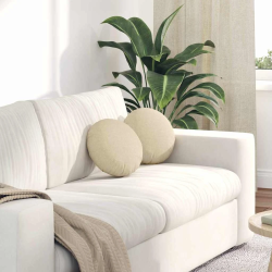 vidaXL Sēdvietas spilventiņi 2 pcs Krēmkrāsa DIA30 x 13 cm audums