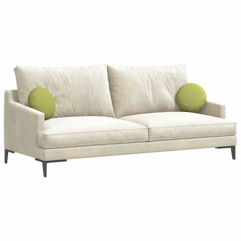 vidaXL Sēdvietas spilventiņi 2 pcs Gaiši zaļa DIA30 x 13 cm audums