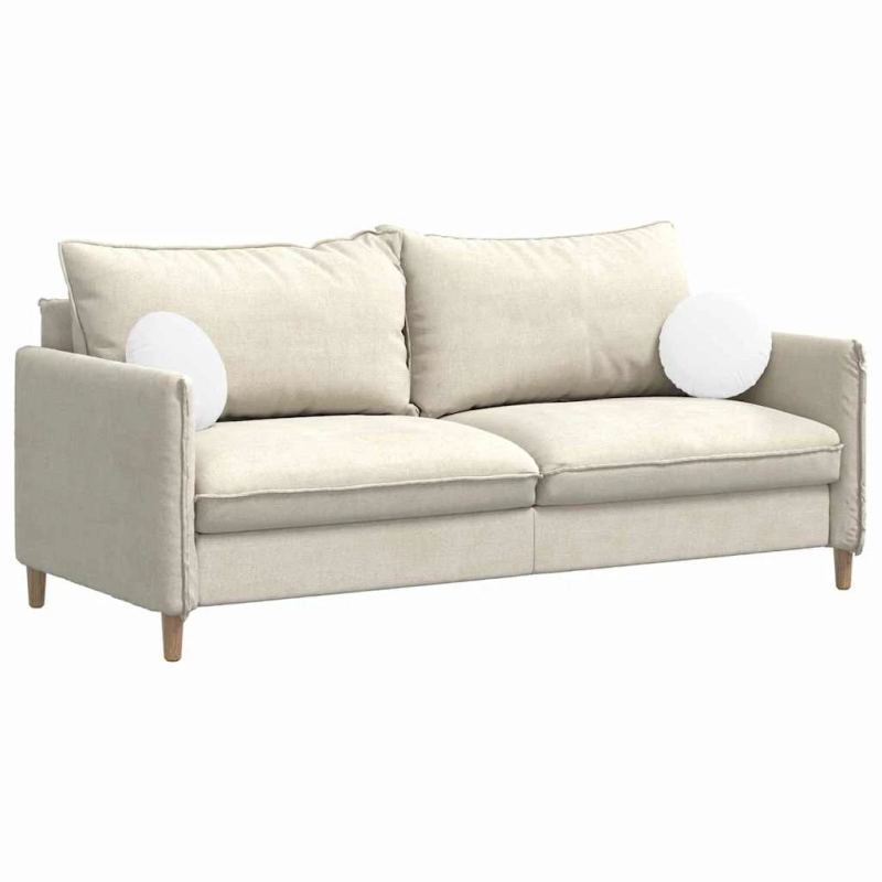 vidaXL Sēdvietas spilventiņi 2 pcs Balts DIA30 x 13 cm audums