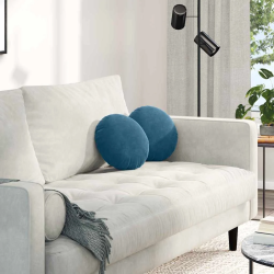 vidaXL Sēdvietas spilventiņi 2 pcs Zila DIA 40 x 13 cm Samts