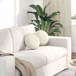 vidaXL Sēdvietas spilventiņi 2 pcs Krēmkrāsa DIA 40 x 13 cm Samts