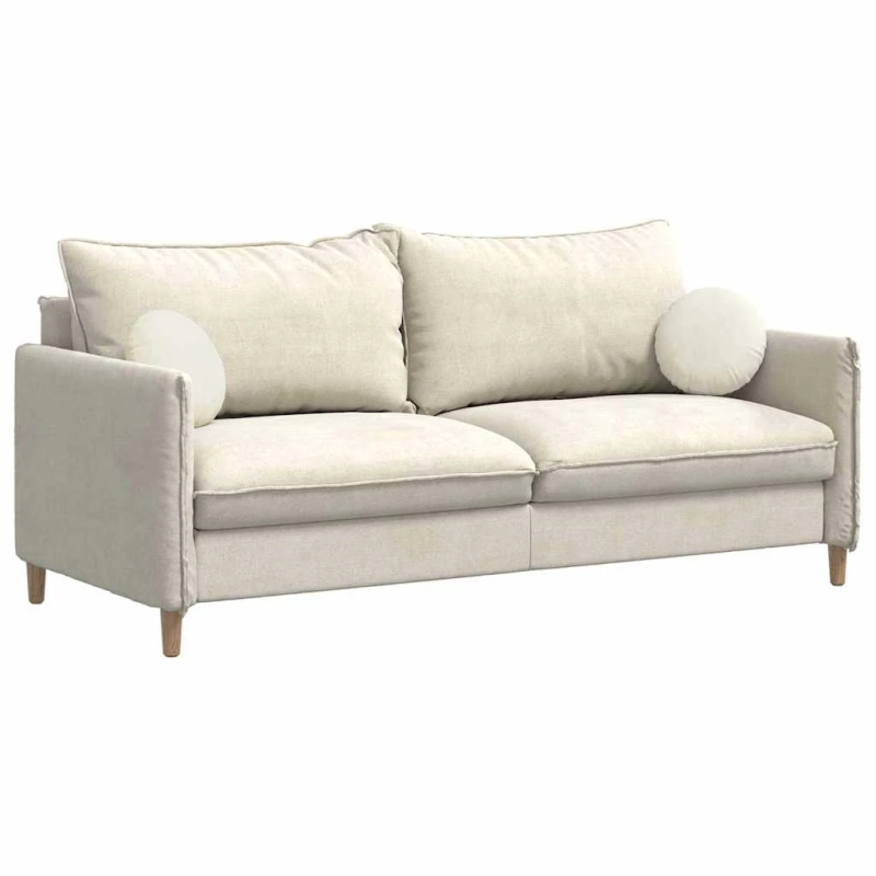 vidaXL Sēdvietas spilventiņi 2 pcs Krēmkrāsa DIA 40 x 13 cm Samts