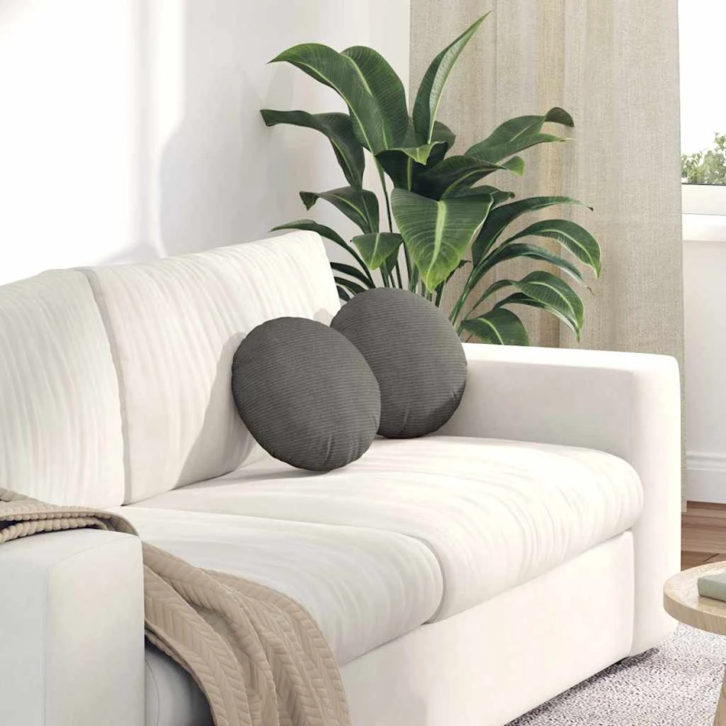 vidaXL Sēdvietas spilventiņi 2 pcs Gaiši pelēks DIA 30 x 13 cm